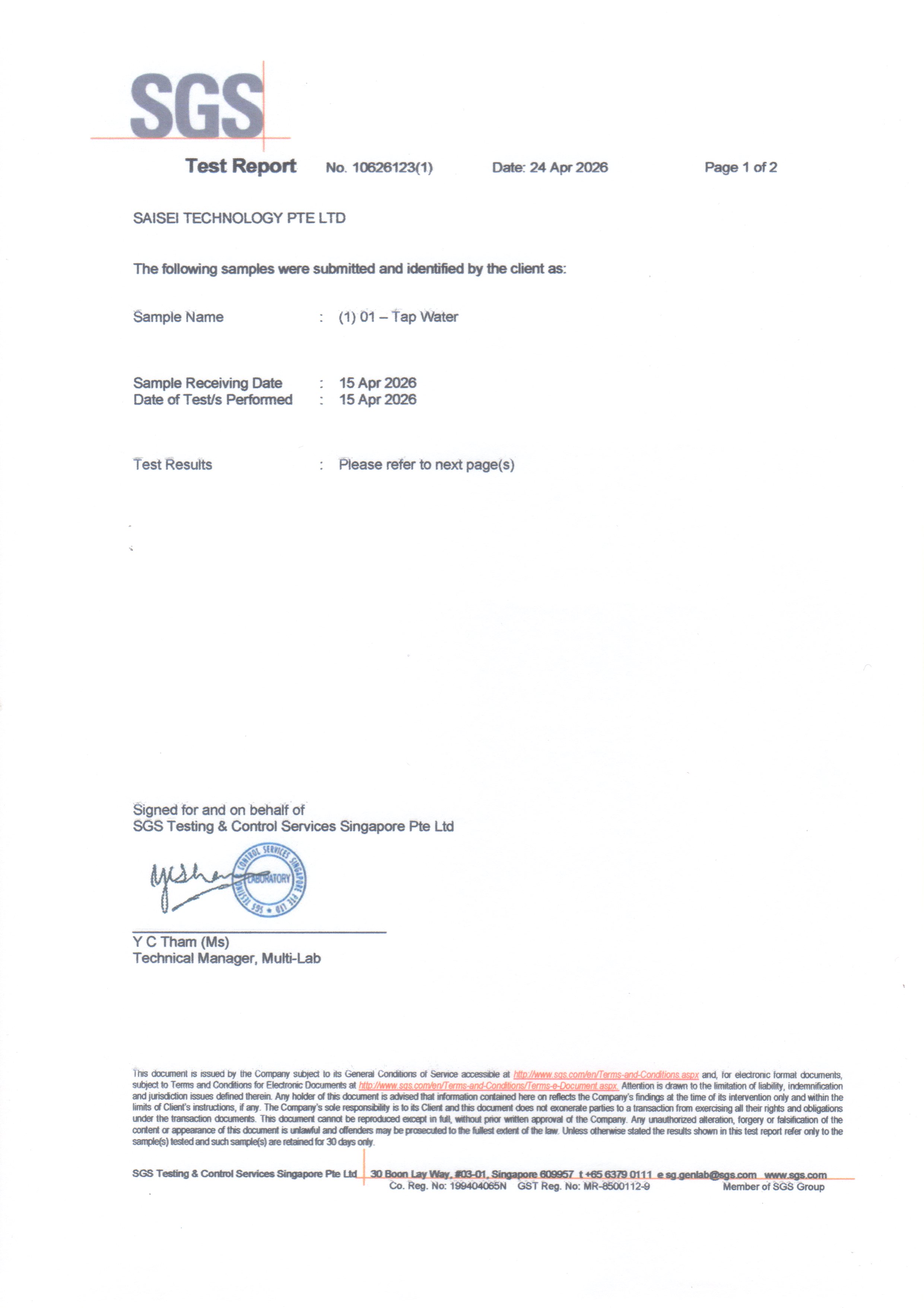 Report (1) — Page 1